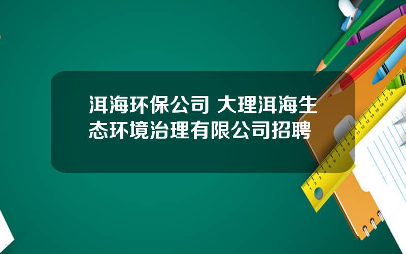 洱海环保公司 大理洱海生态环境治理有限公司招聘